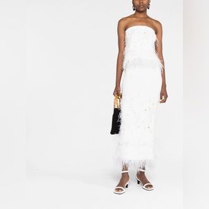 STAUD WHITE FEATHER SHELL SET, NWT, PERFECT FOR BEACH BACHELORETTE